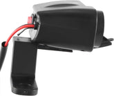 Motosiklet Çakmaklık Gidon Ayna Uyumlu Çift USB Girişli Telefon Şarj Cihazı Voltmetre Termometre Led Ekranlı Göstergeli
